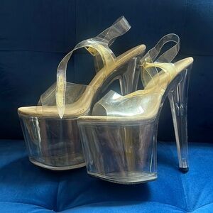 Clear 6” pleaser heels